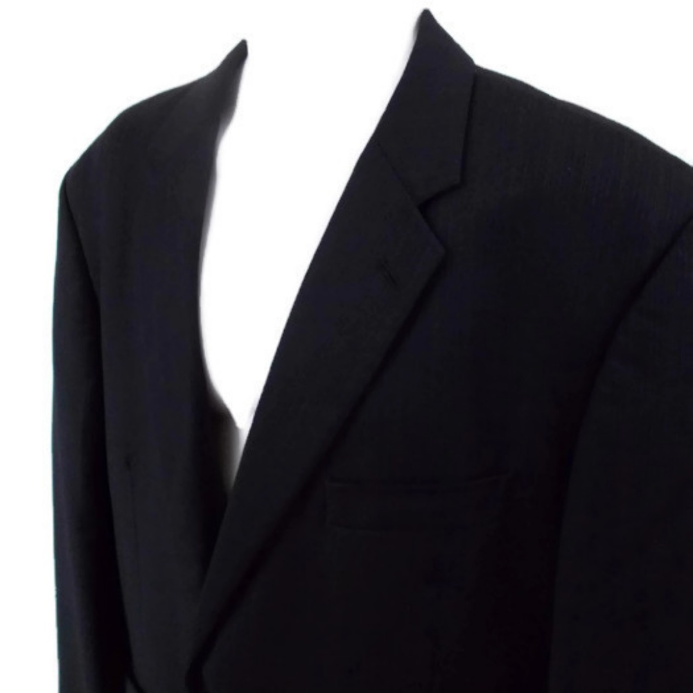 Adolfo International Men's 100% Wool Dark Blue 2 Button Blazer Jacket 46…